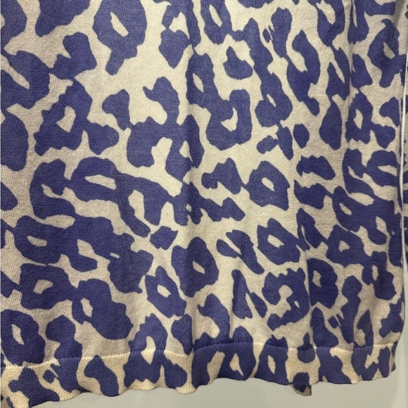 ANN TAYLOR LOFT Petites Size SP Purple Animal Print Cardigan Y2K Office - Picture 4 of 15